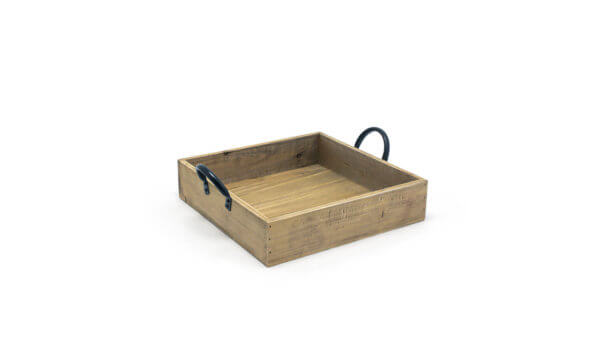 Asheville 9.75" Square Rustic Wood Box